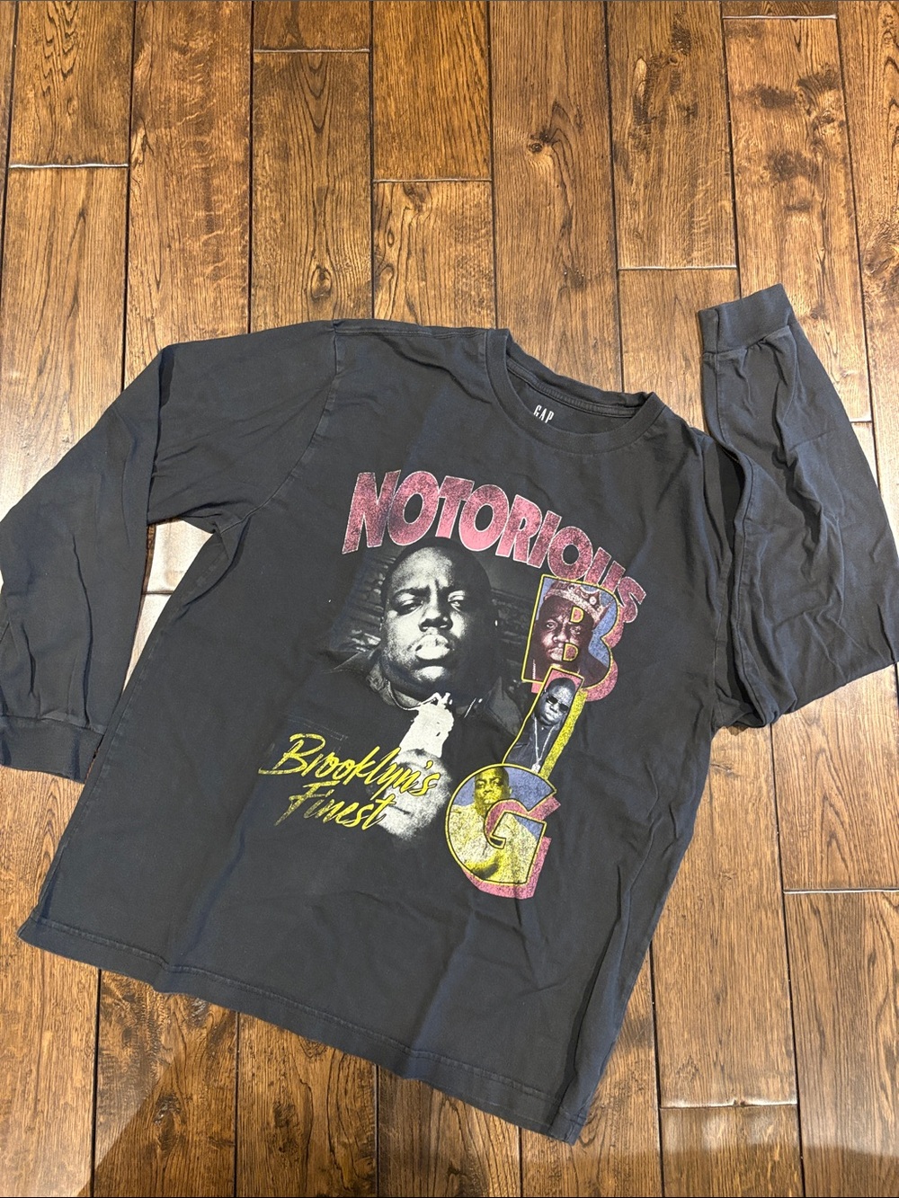 GAP Black Notorious B.I.G. Graphic Long-Sleeve Tee